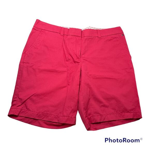 TOMMY HILFIGER Magenta/Fuscia 9" Chino Shorts Ladies Size 8 - Picture 1 of 6